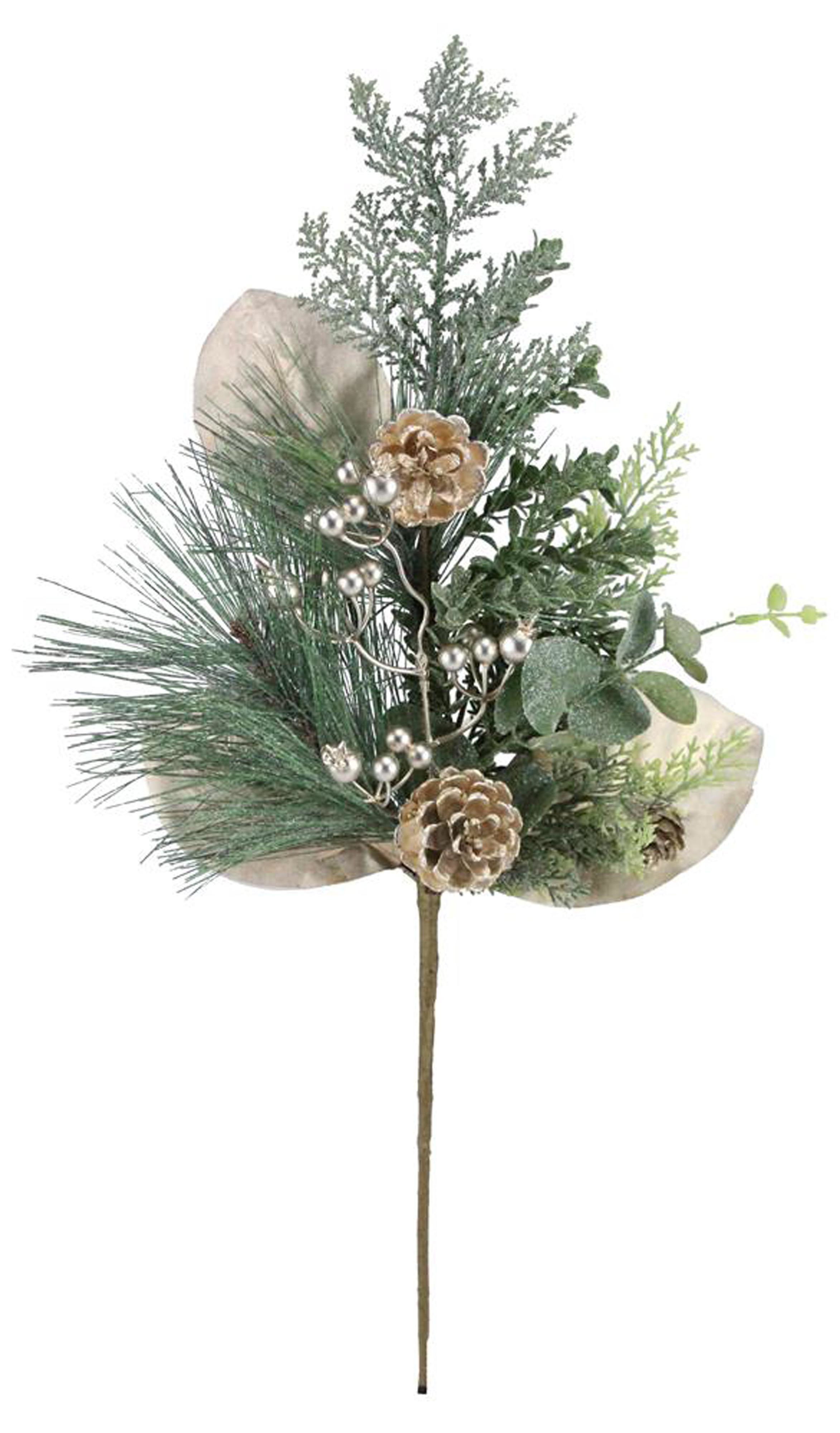 24” Natural Magnolia Pine Berry Christmas Spray