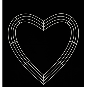 18 Flat Wire Heart Frame x 4 Wires: Black