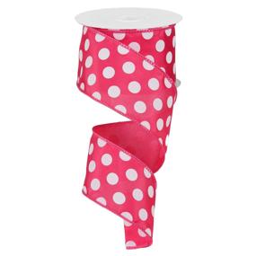 2.5X10yd Large Multi Dots, polka dots ribbon, pink and white