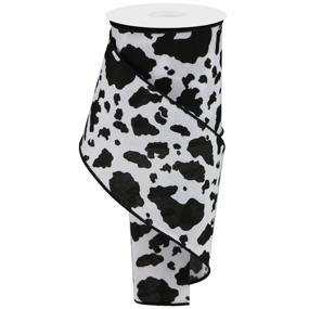 1.5x10yd Fuzzy Cow Print White/Black Rgb137602 Ribbon