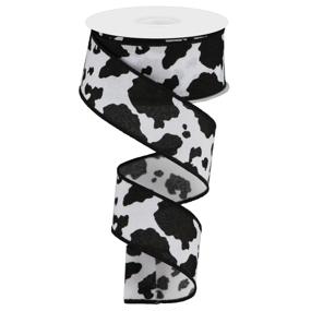 1.5x10yd Fuzzy Cow Print White/Black Rgb137602 Ribbon
