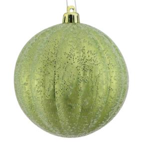 100 mm Round Mardi Gras Stripe Ball Ornament (Each)