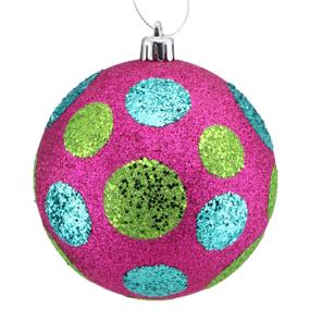 100mm Mardi Gras Polka Dot Ornament (HG1048)